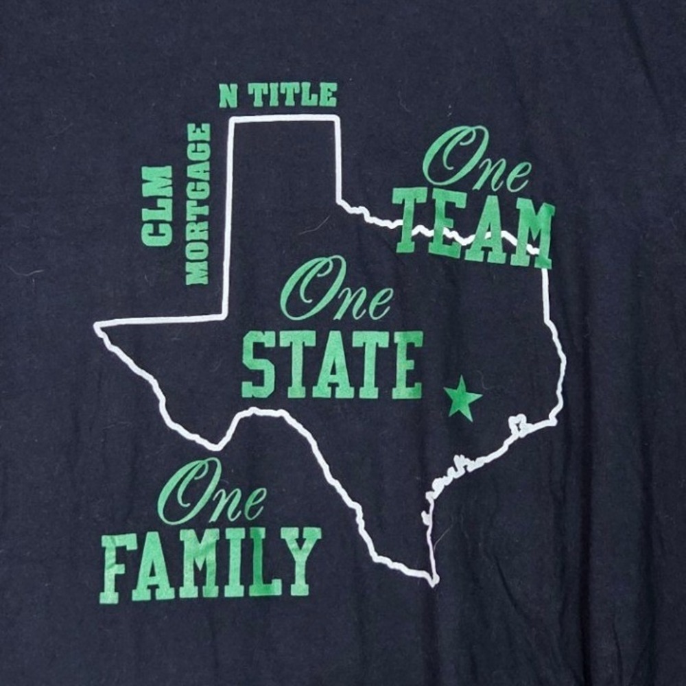 Custom Ink Graphic T-Shirt Women Medium Black Texas One Team One State B19